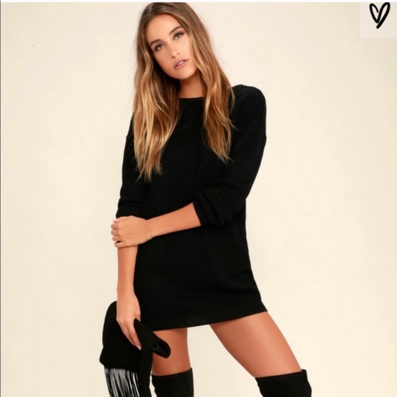 lulus black sweater dress